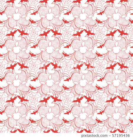 Halloween vector seamless pattern with web and bat Halloween vector seamless pattern with web and bat 57195436