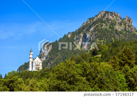 Neuschwanstein Castle in summer, Bavaria, Germany Neuschwanstein Castle in summer, Bavaria, Germany 57198317