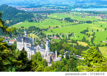 Neuschwanstein castle in Munich vicinity, Bavaria, Neuschwanstein castle in Munich vicinity, Bavaria, 57198319