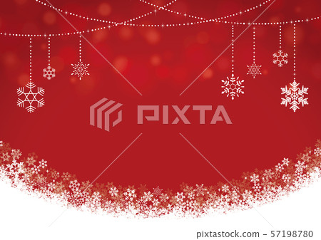 Red background with snowflakes ornament 57198780