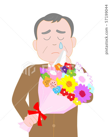 Elderly people who were given a bouquet on the day of celebration 57199044