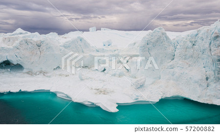 Greenland Iceberg landscape of Ilulissat icefjord with giant icebergs 57200882