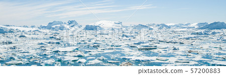 Global Warming and Climate Change - Icebergs from melting glacier in icefjord 57200883