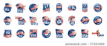 USA flag, vector illustration on a white background USA flag, vector illustration on a white background 57201809