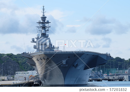 Izumo escort ship moored at Yokosuka base 57201832
