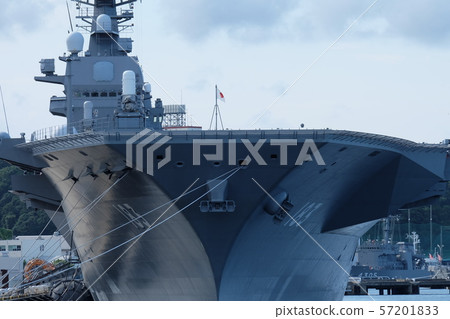 Izumo escort ship moored at Yokosuka base Izumo escort ship moored at Yokosuka base 57201833