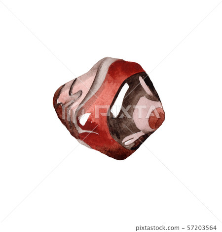 Semiprecious stone jewelry mineral. Watercolor background illustration set. Isolated gem Semiprecious stone jewelry mineral. Watercolor background illustration set. Isolated gem 57203564
