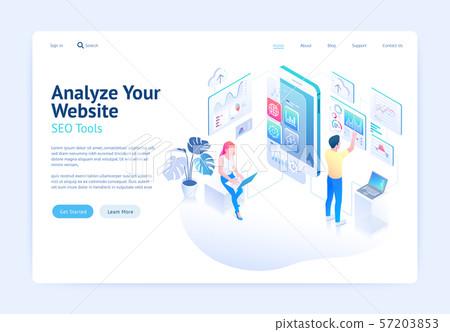 Analyze website application development vector 57203853