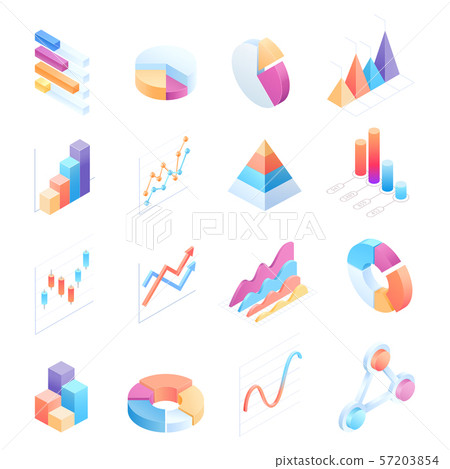 Infographics isometric elements icons vector 57203854