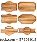 Set of wooden sign isolated on white background. 57203918