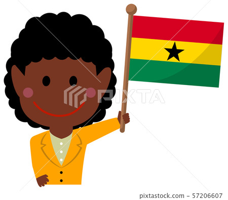 Race and Flag / Businessman / Office Worker Female Upper Body Illustration / Ghana 57206607