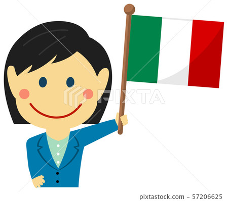 Race and Flag / Businessman / Office Worker Female Upper Body Illustration / Italy 57206625