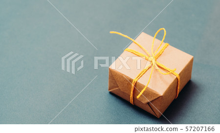 birthday present gift box blue sage background 57207166