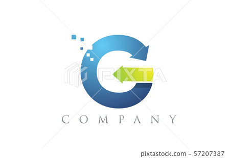 G blue green alphabet letter logo company icon - Stock Illustration ...