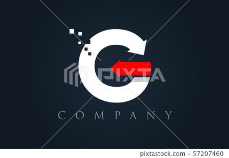 G red white blue alphabet letter logo company icon - Stock Illustration ...