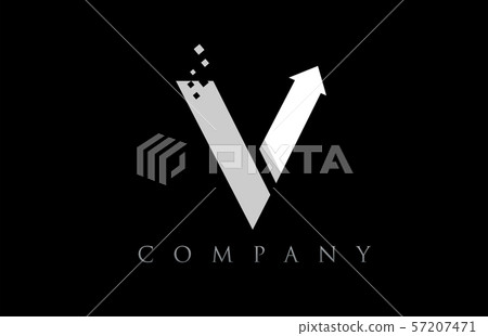 V white black alphabet letter logo company icon V white black alphabet letter logo company icon 57207471
