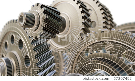 Futuristic gear mechanism 57207492