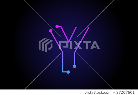 Alphabet letter logo icon design Y in pink blue - Stock Illustration ...