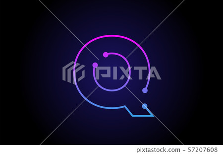 Alphabet letter logo icon design Q in pink blue - Stock Illustration ...