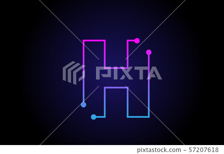 Alphabet letter logo icon design H in pink blue - Stock Illustration ...