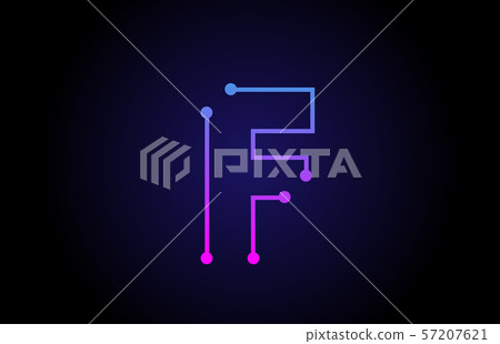 Alphabet letter logo icon design F in pink blue - Stock Illustration ...