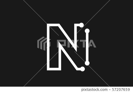 alphabet letter N black and white logo design with alphabet letter N black and white logo design with 57207659