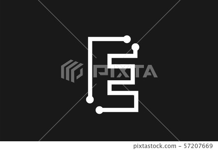 alphabet letter E black and white logo design with alphabet letter E black and white logo design with 57207669