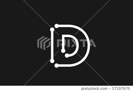 alphabet letter D black and white logo design with alphabet letter D black and white logo design with 57207670