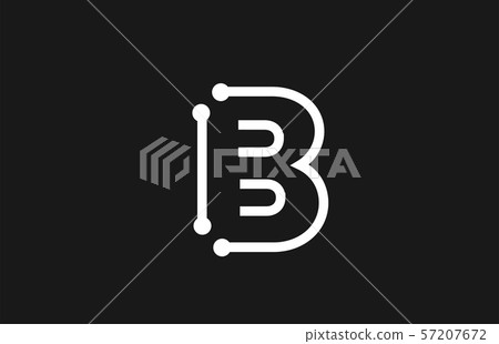 alphabet letter B black and white logo design with alphabet letter B black and white logo design with 57207672