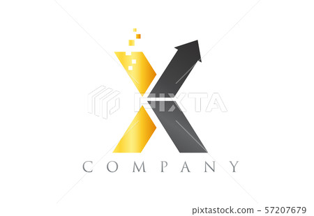 X black yellow gold blue alphabet letter logo - Stock Illustration ...