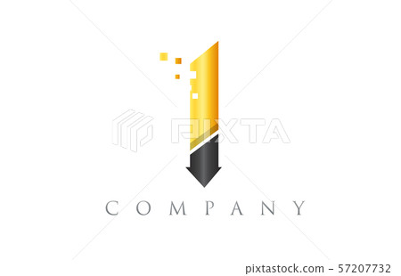I black yellow gold blue alphabet letter logo - Stock Illustration ...