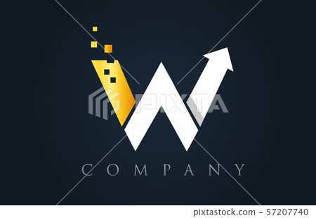 W white yellow gold blue alphabet letter logo - Stock Illustration ...