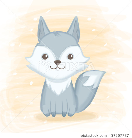 Cute foxy hand drawn cartoon illustration 57207787