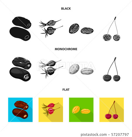 Isolated object of food and raw symbol. Set of... - Stock Illustration ...