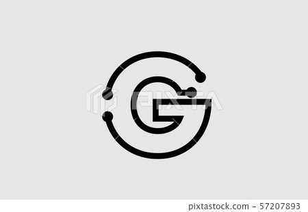 G letter alphabet logo design with line and dots - Stock Illustration ...