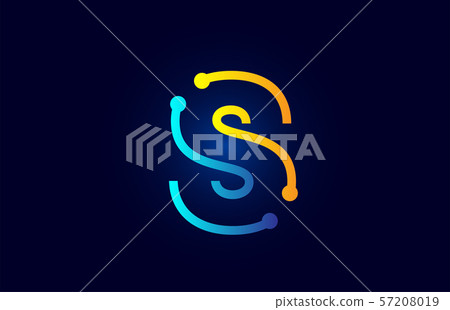 blue and orange letter S alphabet logo icon design - Stock Illustration ...