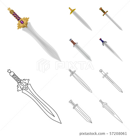 Isolated object of game and armor symbol. Collection of game and blade vector icon for stock. Isolated object of game and armor symbol. Collection of game and blade vector icon for stock. 57208061