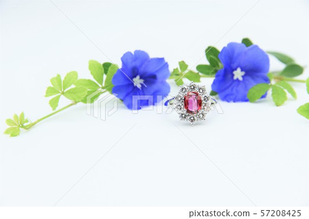 鑽石紅寶石戒指 57208425