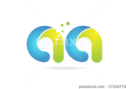 aa a a blue green combination alphabet letter logo - Stock Illustration ...