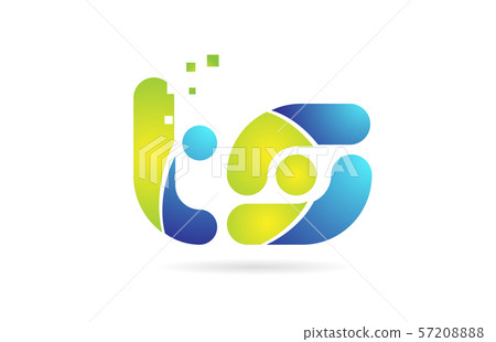 ts t s blue green combination alphabet letter logo - Stock Illustration ...
