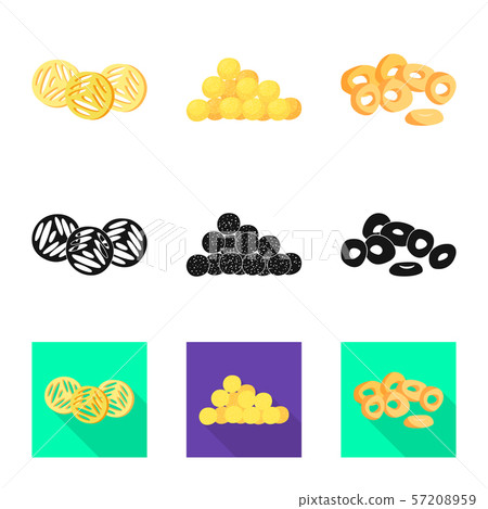 Isolated object of Oktoberfest and bar symbol. Set of Oktoberfest and cooking vector icon for stock. 57208959