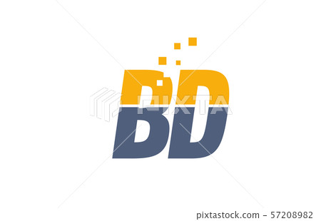 yellow blue BD B D alphabet letter logo company 57208982
