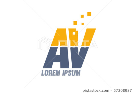 yellow blue AV A V alphabet letter logo company yellow blue AV A V alphabet letter logo company 57208987