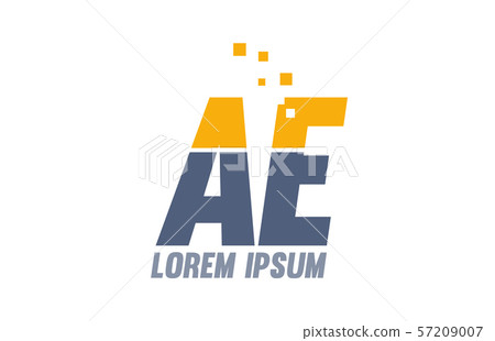 yellow blue AE A E alphabet letter logo company - Stock Illustration ...