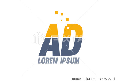 yellow blue AD A D alphabet letter logo company - Stock Illustration ...