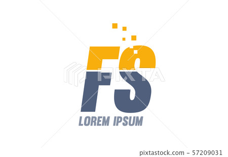 yellow blue FS F S alphabet letter logo company - Stock Illustration ...