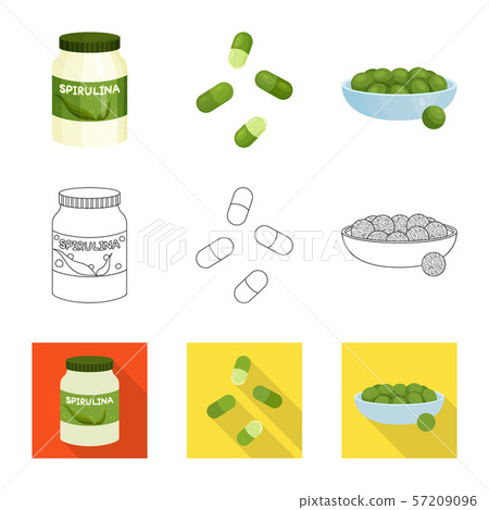 Vector illustration of protein and sea symbol. Set of protein and natural stock symbol for web. Vector illustration of protein and sea symbol. Set of protein and natural stock symbol for web. 57209096