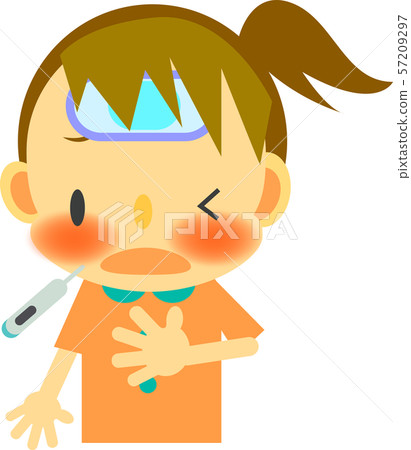 Girls high fever - Stock Illustration [57209297] - PIXTA