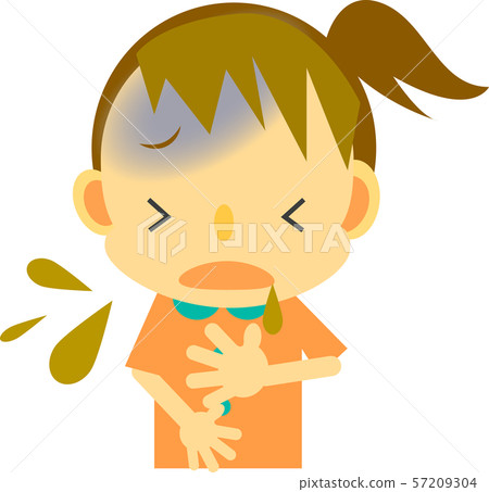 Girl vomiting - Stock Illustration [57209304] - PIXTA