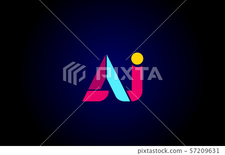 pink blue alphabet letter AJ A J combination for pink blue alphabet letter AJ A J combination for 57209631